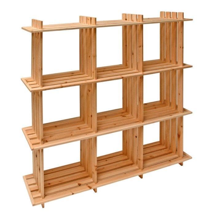 Etagère en bois - 9 casiers - pin massif D15025