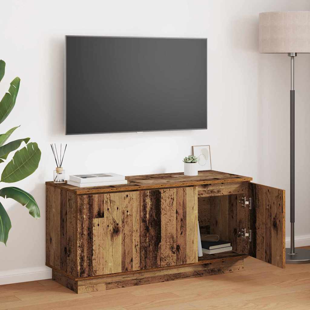 Meuble TV avec bandes LED avec stockage Bois d'ingénierie multimédia vidaXL vida