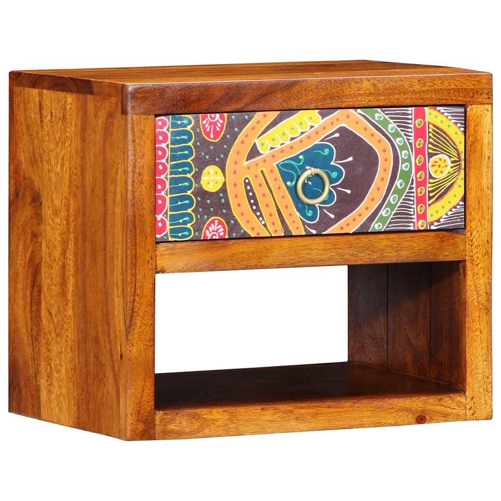 Cabinet de chevet Marron Bois d'Acacia Massif Table Nuit Moderne murale vidaXL v