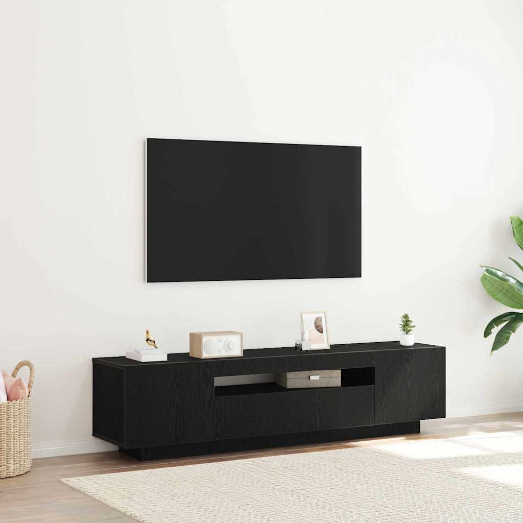Meuble TV avec Lumières LED Armoire de Télévision Salon Gris Béton vidaXL