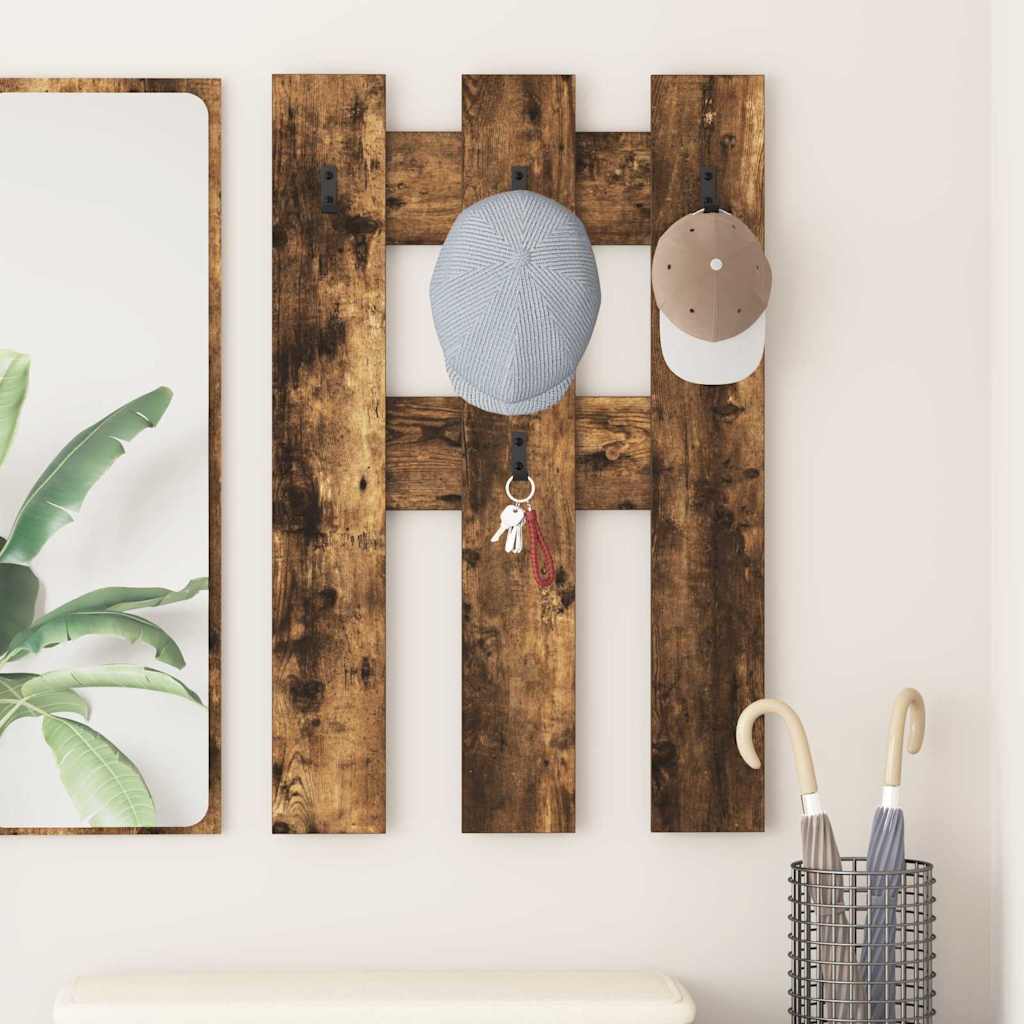 Porte-manteau mural Montage mural Bois d'ingénierie Étagère murale vidaXL vidaXL