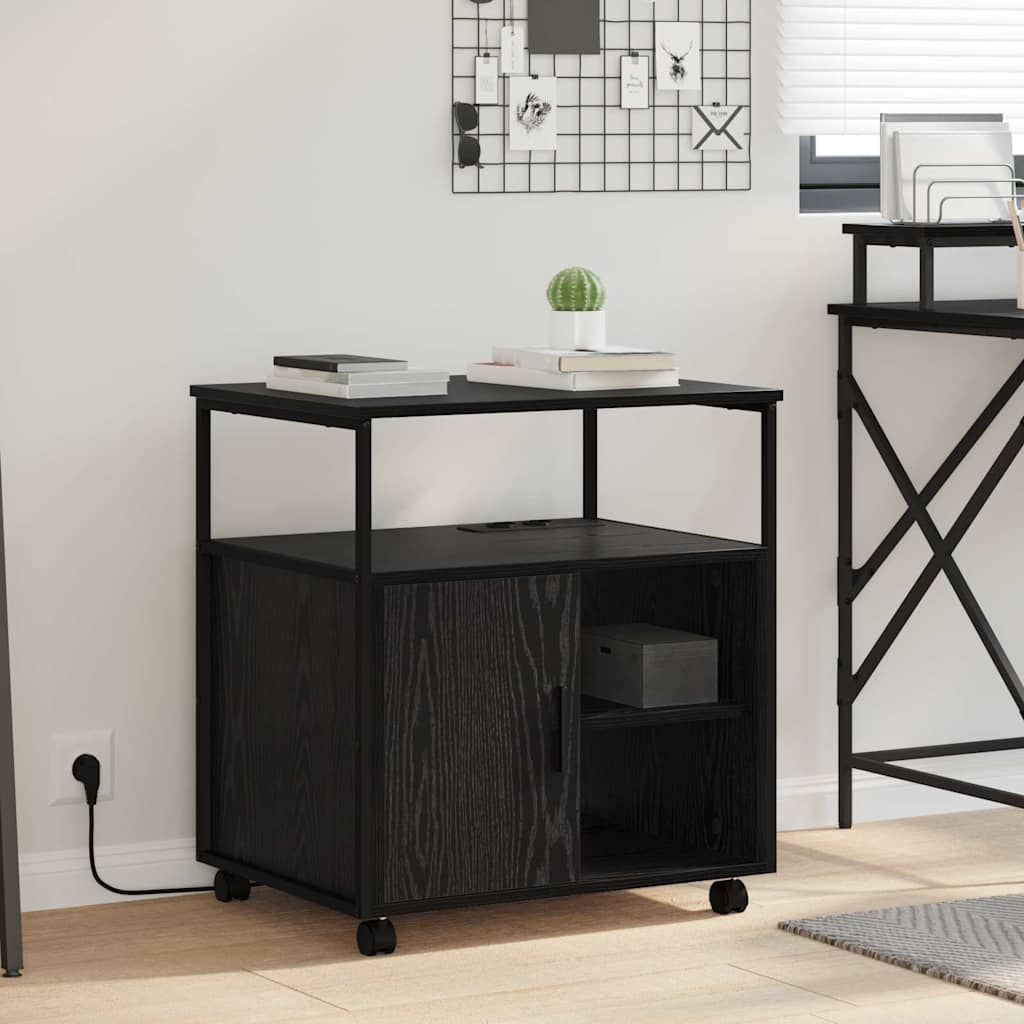 Cabinet avec Station de Charge avec étagère Bois d'ingénierie Bureau vidaXL vida