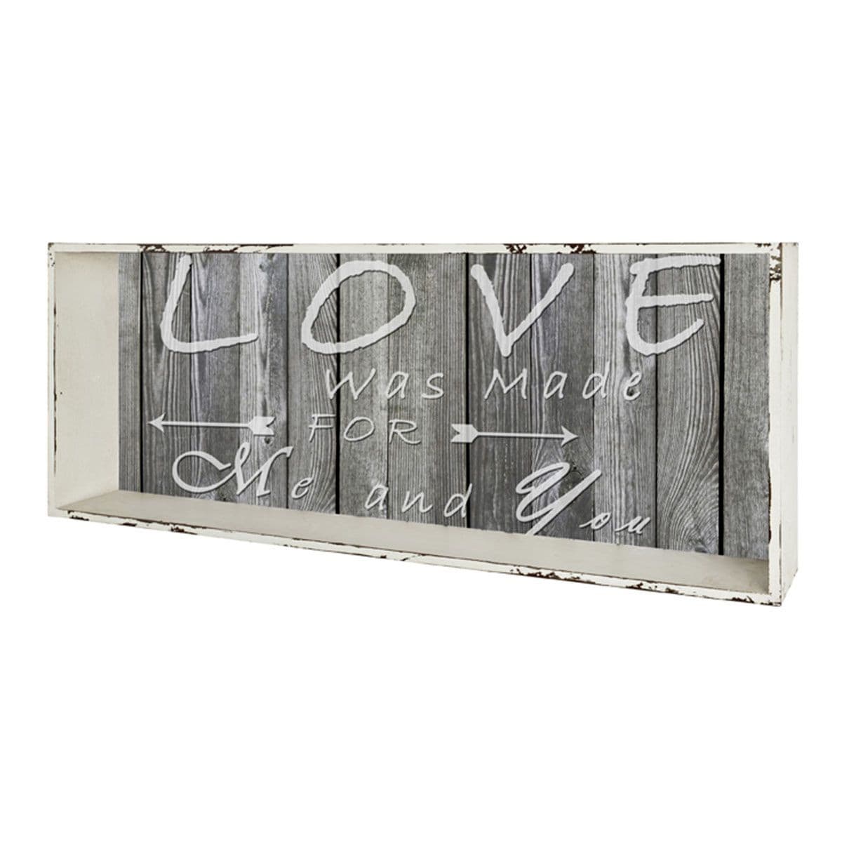 Étagère Murale Vintage "Love" 76cm Gris