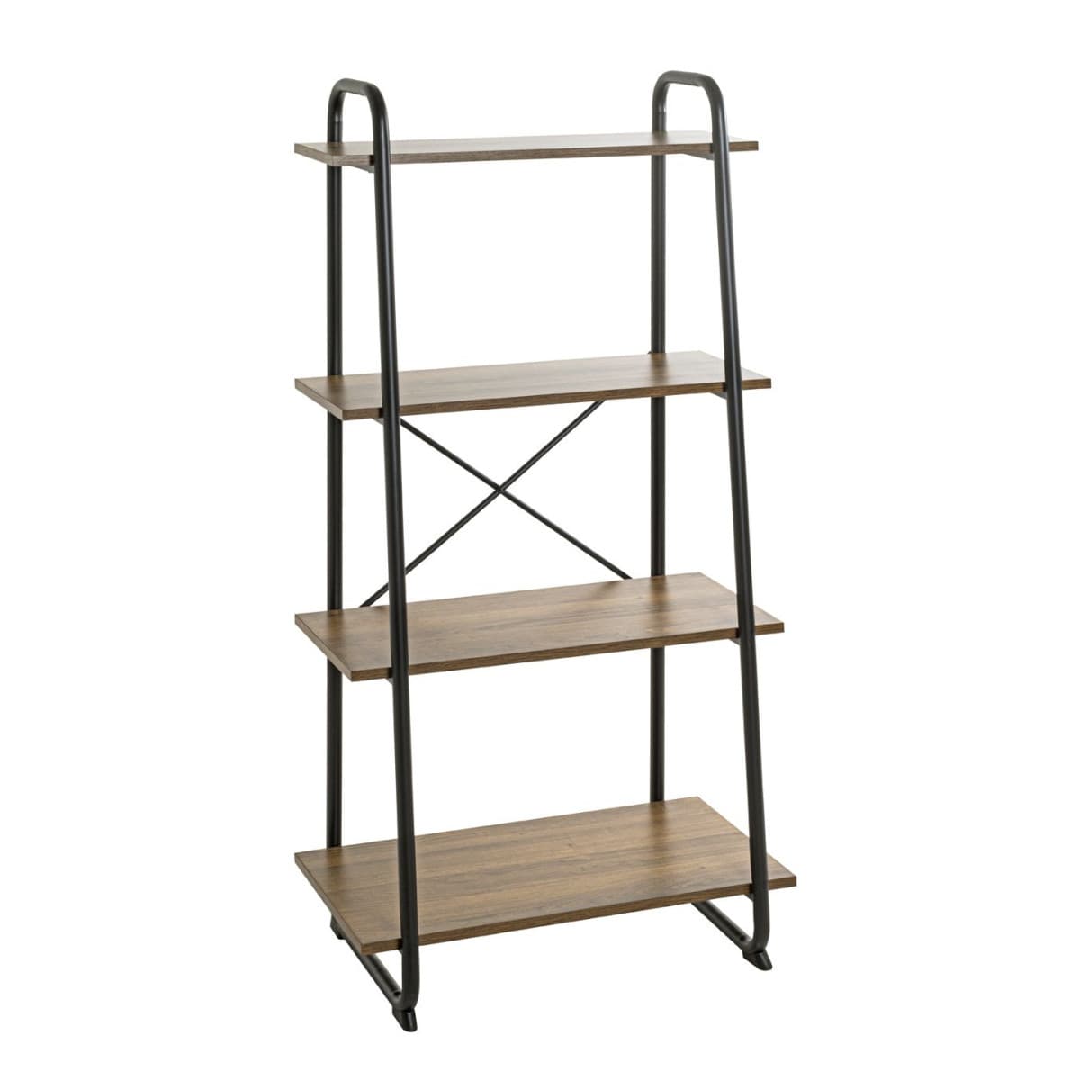 Étagère 4 Niveaux "Slovako" 128cm Noir & Chêne
