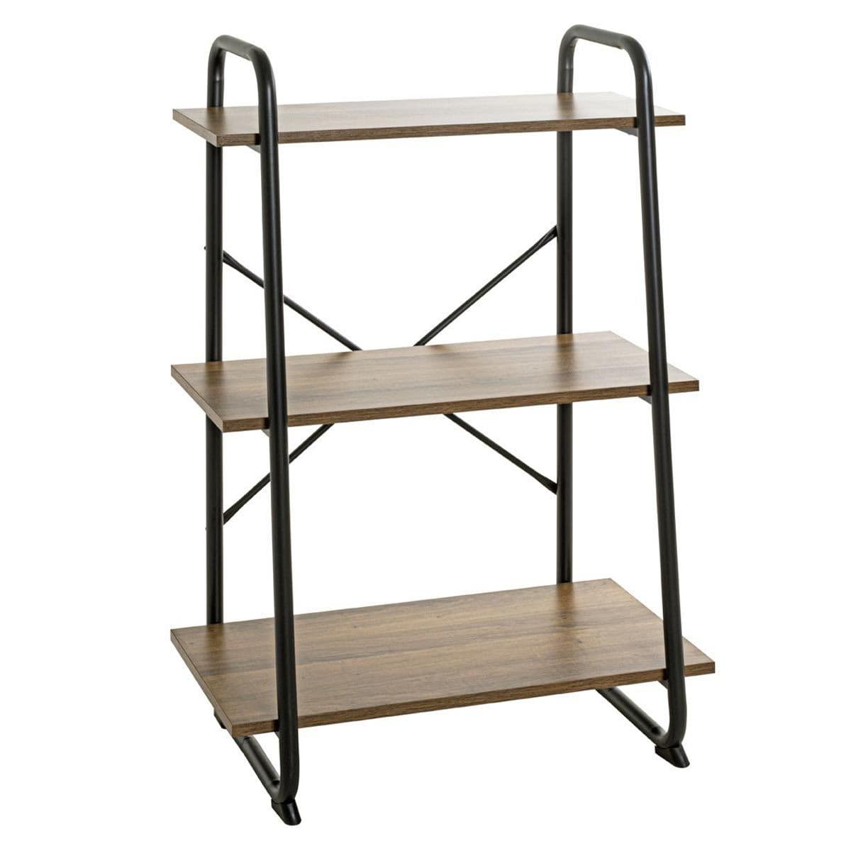 Étagère 3 Niveaux "Slovako" 93cm Noir & Chêne