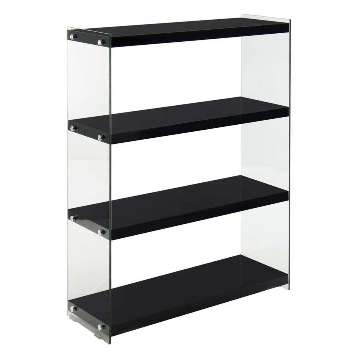 Étagère 4 Niveaux "Elementary" 113cm Noir Brillant