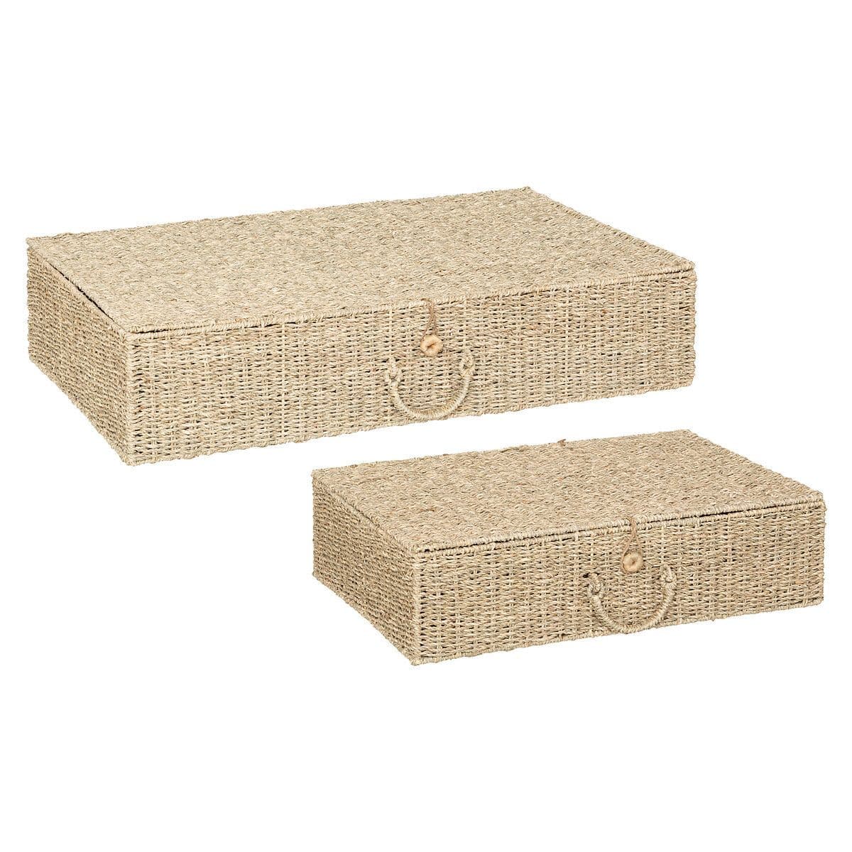 Lot de 2 Boîtes de Rangement "Cora" 80cm Naturel