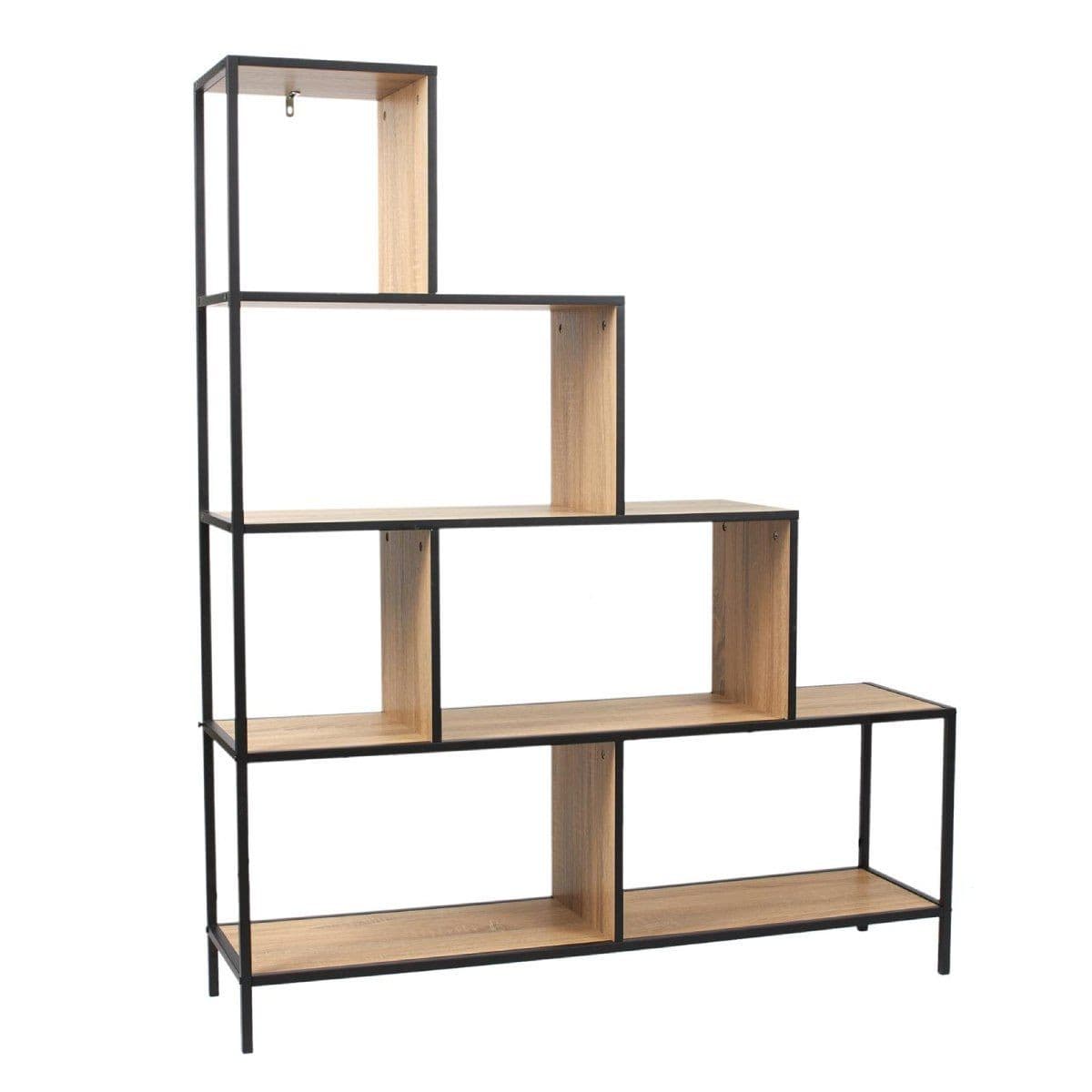 Étagère Escalier "Edison" 146cm Naturel & Noir