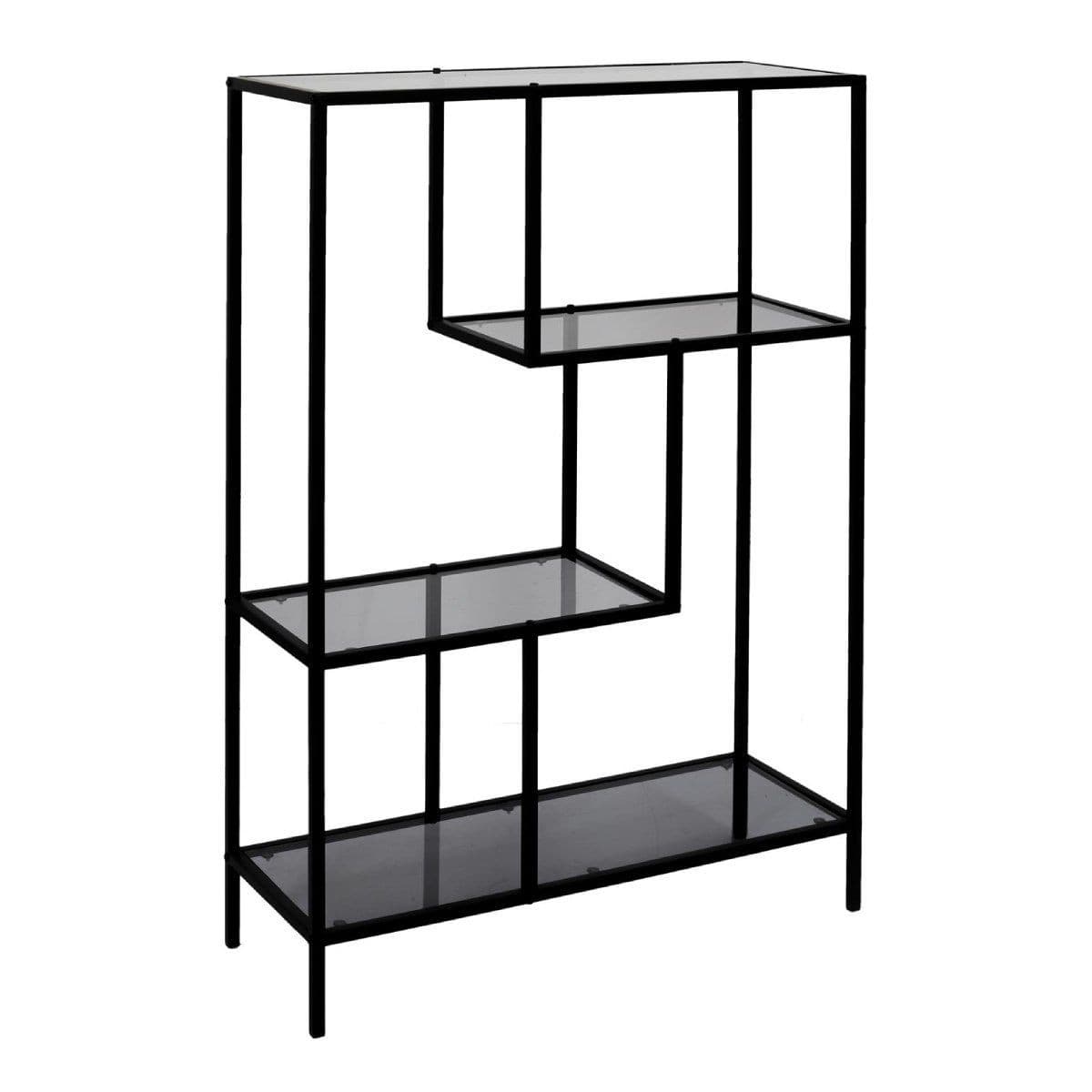 Étagère en Verre Fumé "Edison" 113cm Noir