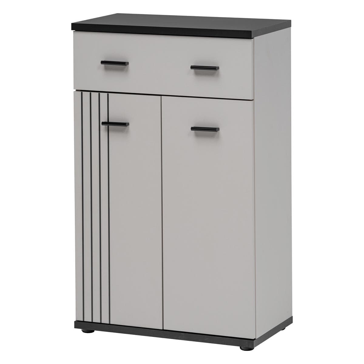 Meuble de Rangement "Hugo" 96cm Gris & Noir