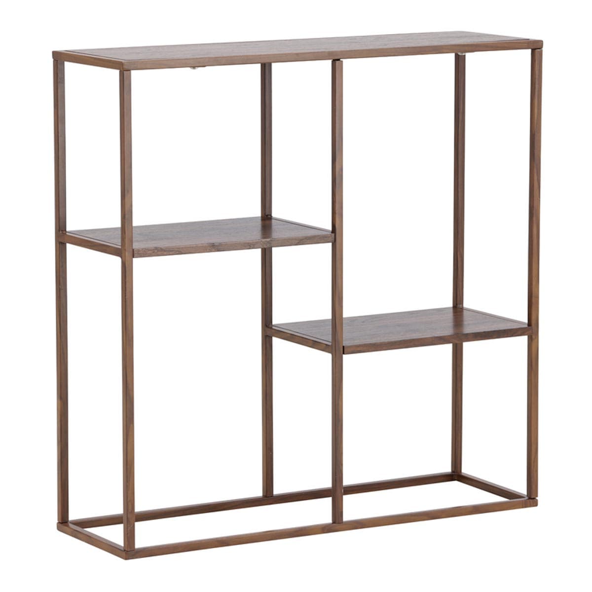 Étagère 3 Niveaux en Métal "Staal" 81cm Noyer