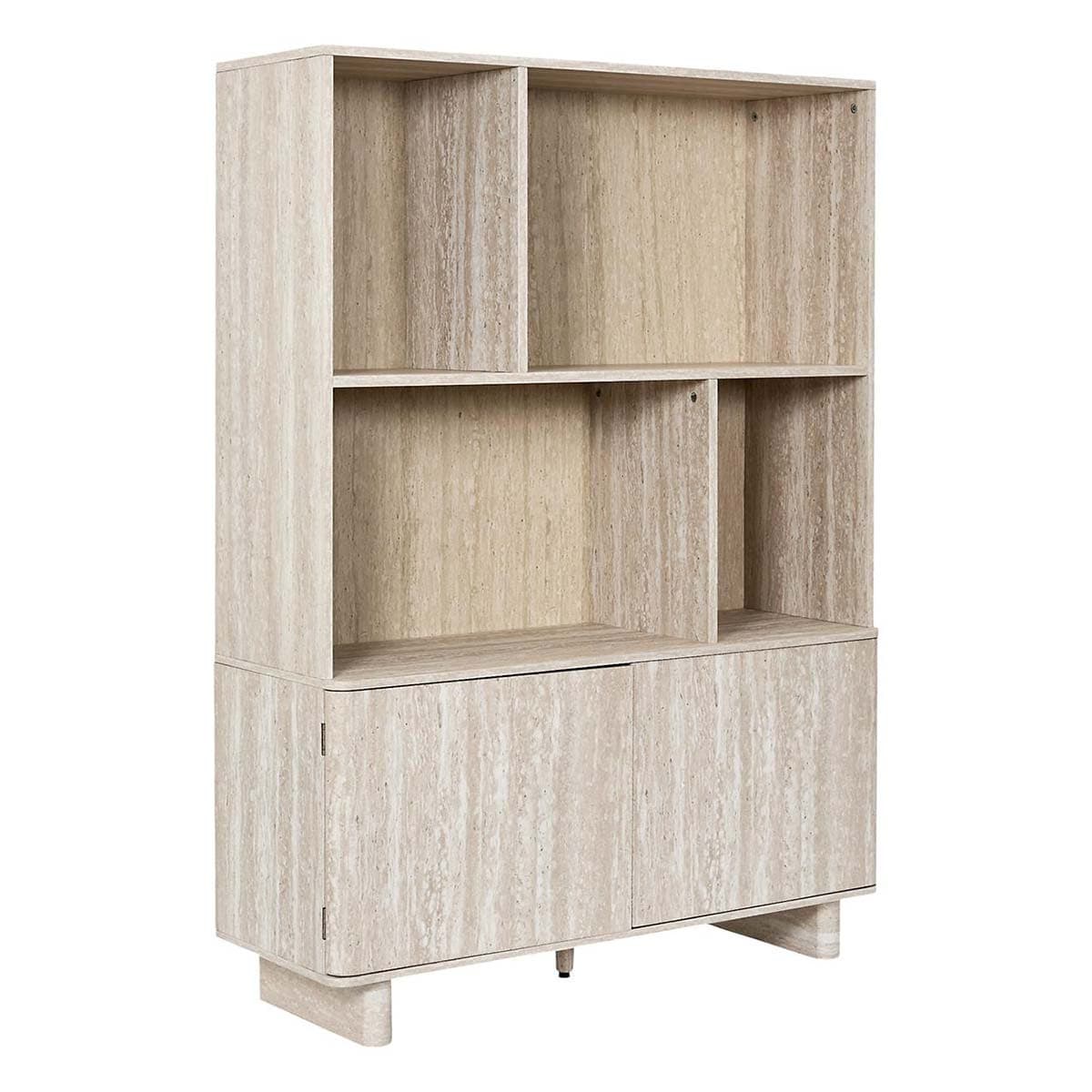 Bibliothèque Avec 2 Portes "Pietra" 140cm Beige
