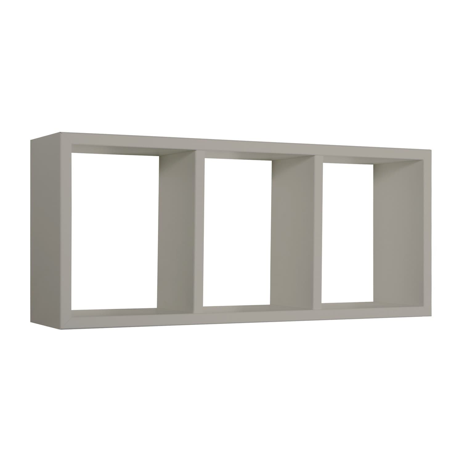 ÉTAGÈRE À MUR RECTANGULAIRE 3 COMPARTIMENTS MARRON TAUPE MOD. TRISTANO