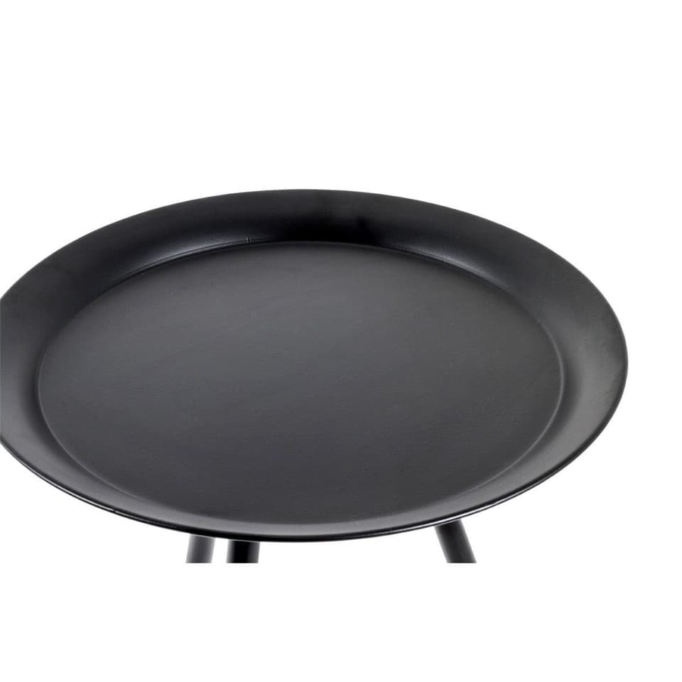Table d'Appoint Design en Métal "Laqué" 47cm Noir