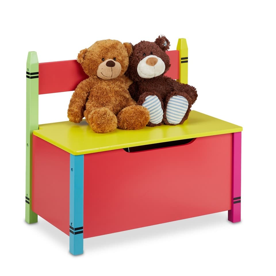 Banquette de rangement pour enfants coffre à jouets 7,8 kg pratique multicolore