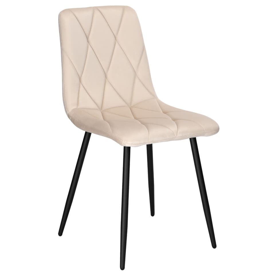 Fauteuil Madison Velvet beige en velours rembourré