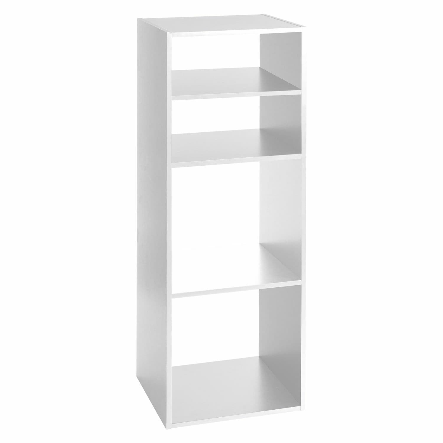 Atmosphera Etagère rectangulaire 4 cases Mix - H. 100,5 cm - Blanc