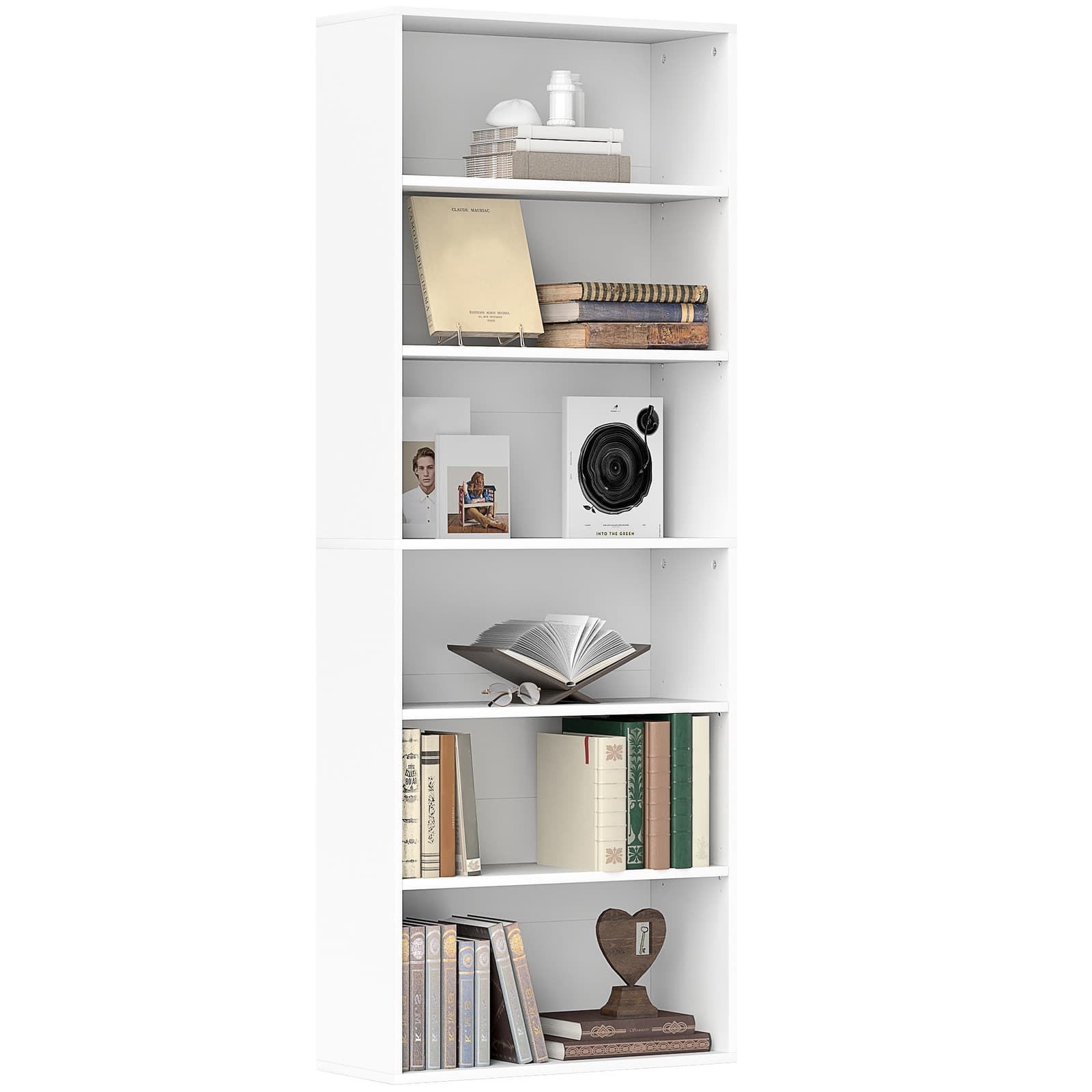 HOMCOM Bibliothèque 60x24x158.5cm Blanc