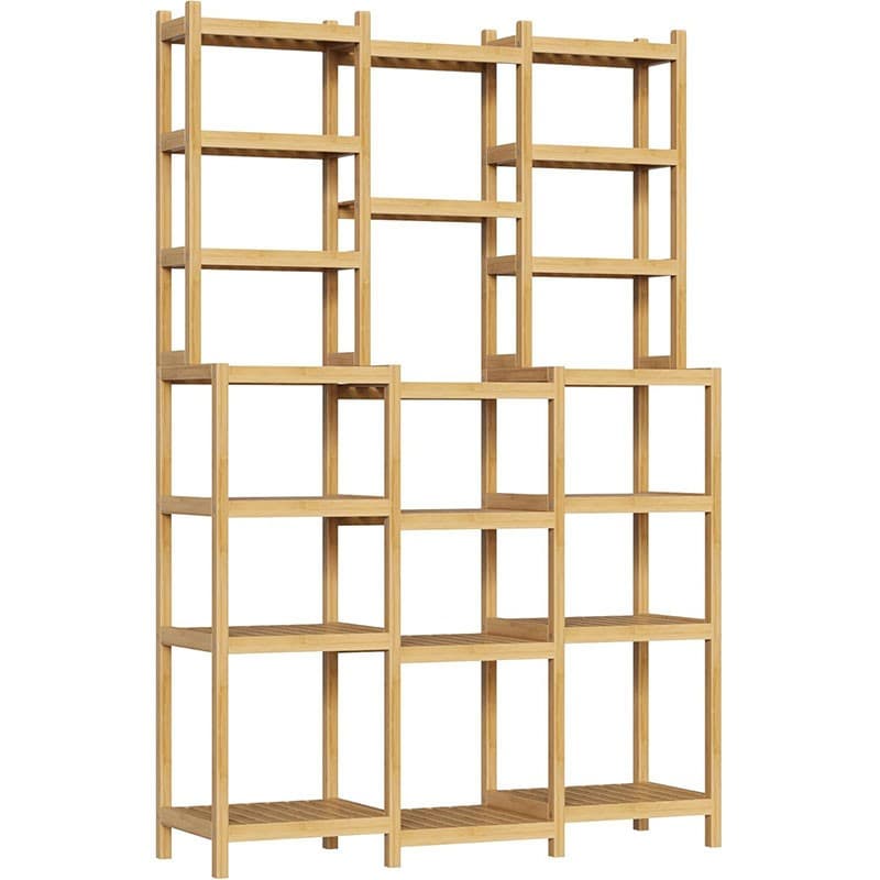 Étagère de rangement à 7 niveaux FBA-030, 105 x 28 x 160,7 cm, bambou - N