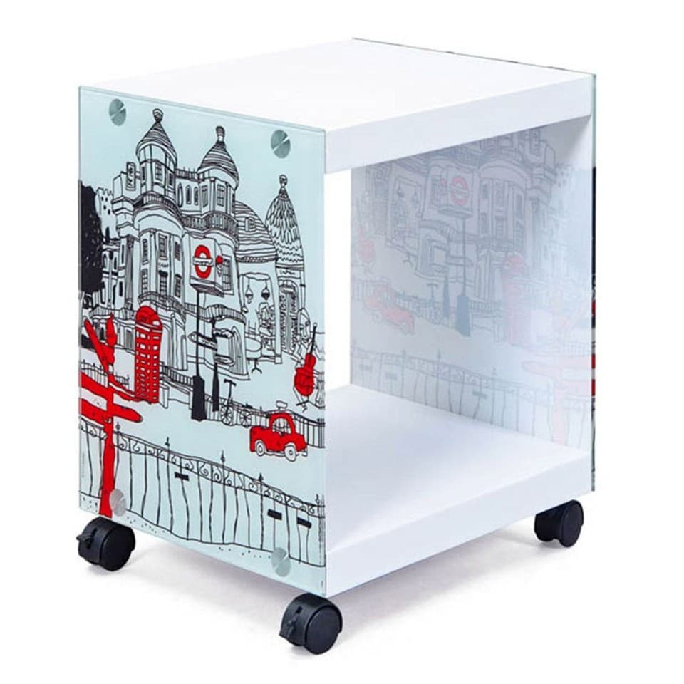 Table d'Appoint Design "Bristol" 46cm Blanc