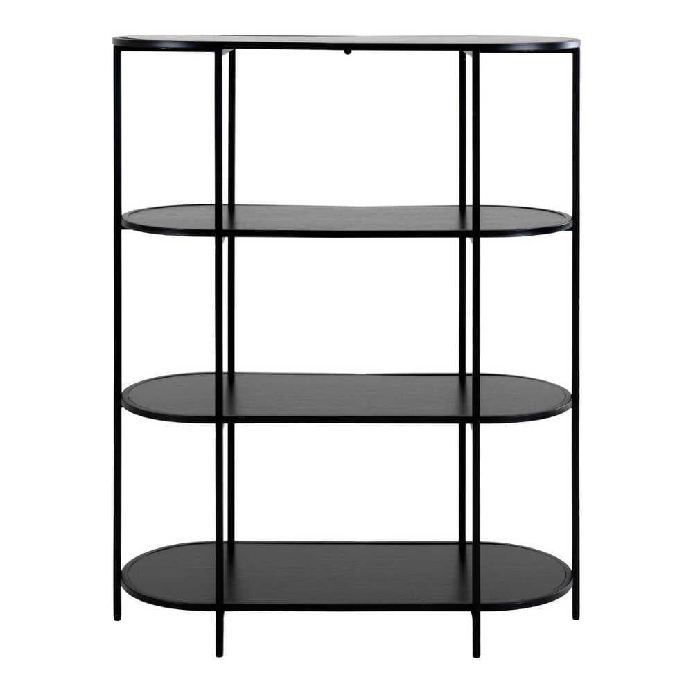 Maison Nordic Étagère VITA Noire Ovale Avec 4 Niveaux 111x85 Cm