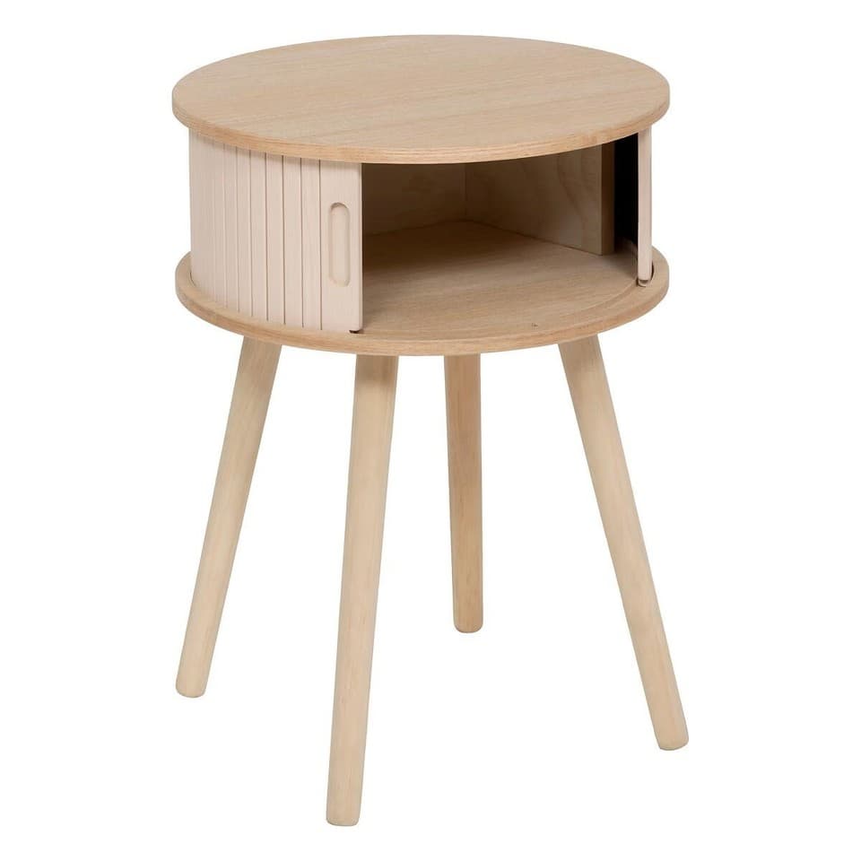 Table de Chevet 2 Portes "Nysos" 54cm Beige