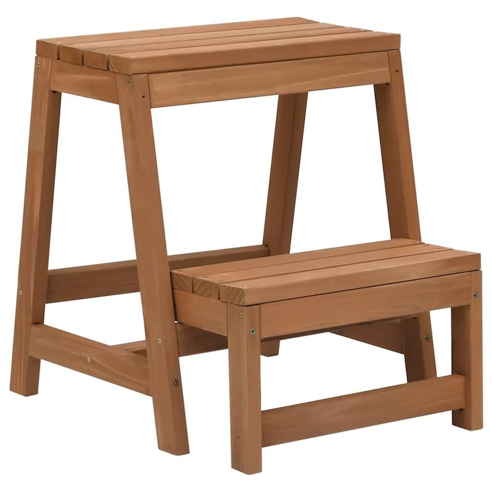 Bois de Sapin Massif Escabeau Pliable Tabouret Marchepied Cuisine vidaXL