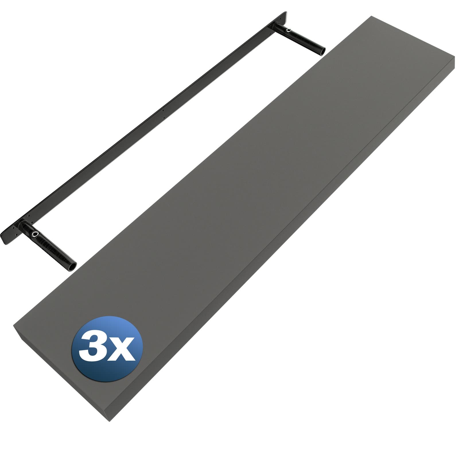 CASARIA® 3x Étagères murales flottantes MDF robuste effet flottant étagère bois
