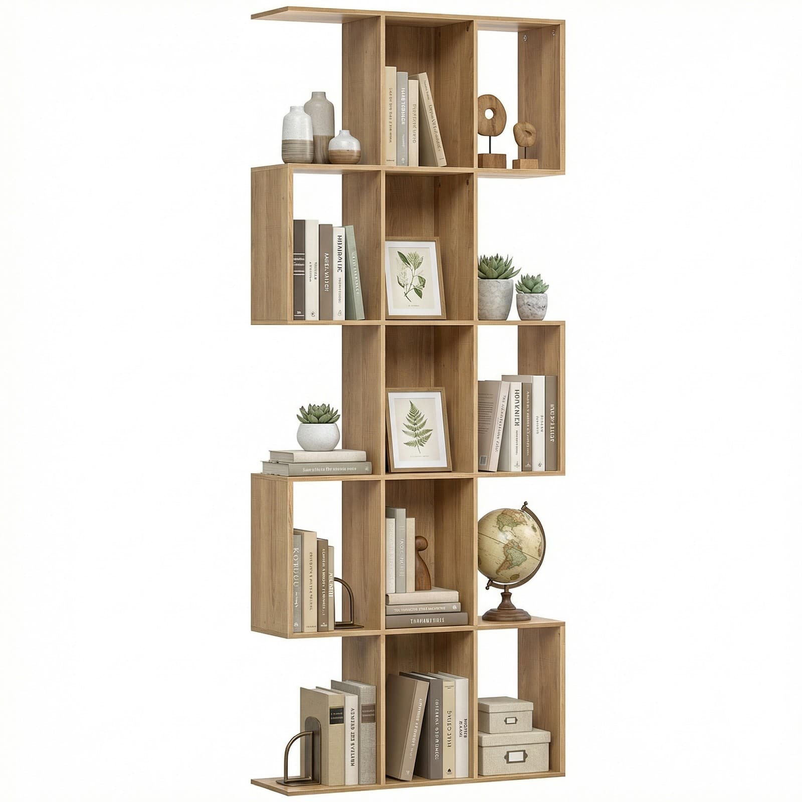 HOMCOM Bibliothèque 80 x 24 x 200 cm Chêne