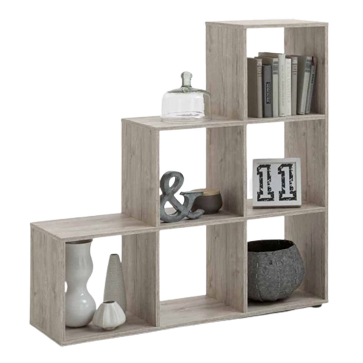 Étagère 6 Cases Design "Gaman" 108cm Chêne Sable