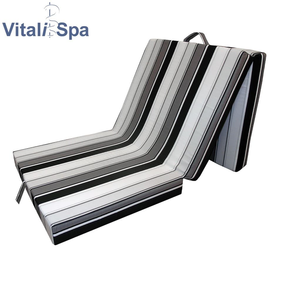 VitaliSpa®matelas pliable pliant lit d'invité couchette lit de voyage noir/blanc