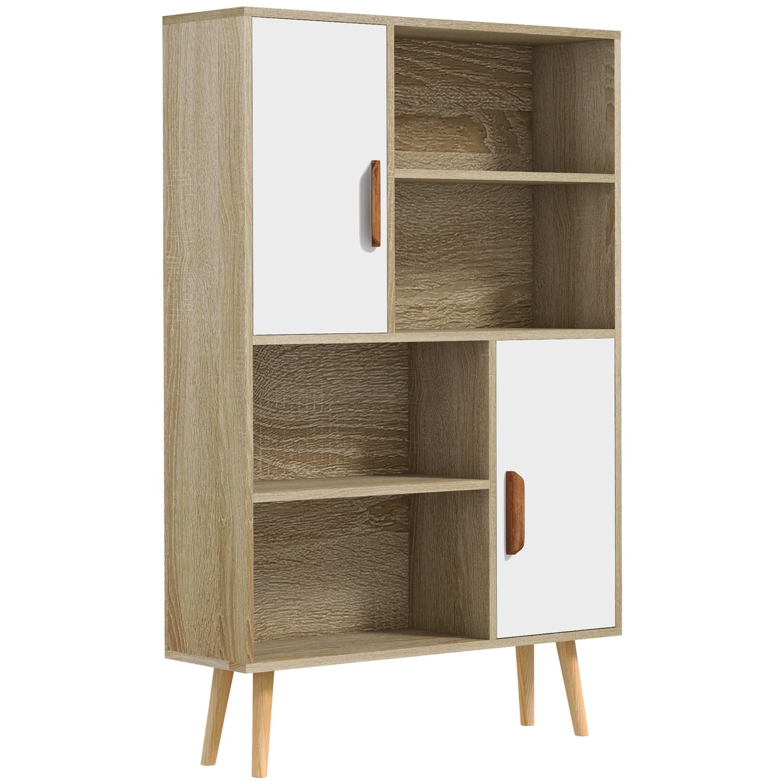 HOMCOM bibliothèque 80x24x123cm Chêne