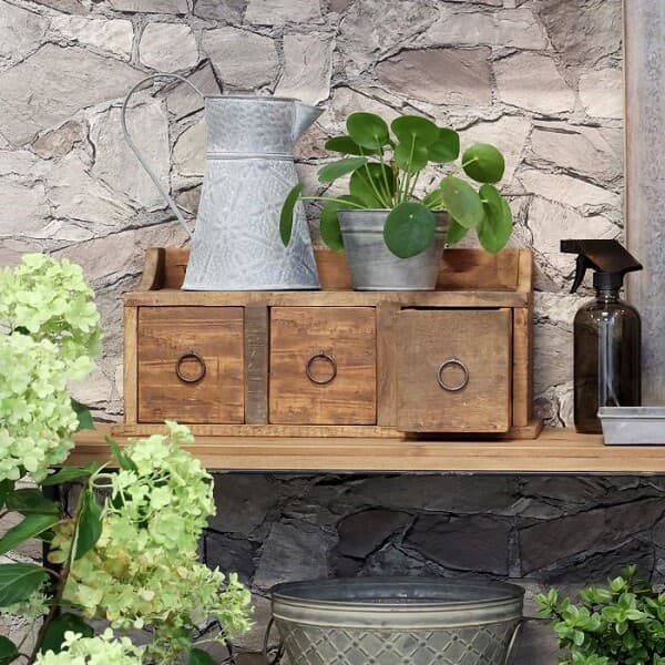 Étagère Grimaud Avec 3 Tiroirs L:36 Cm Par Chic Antique
