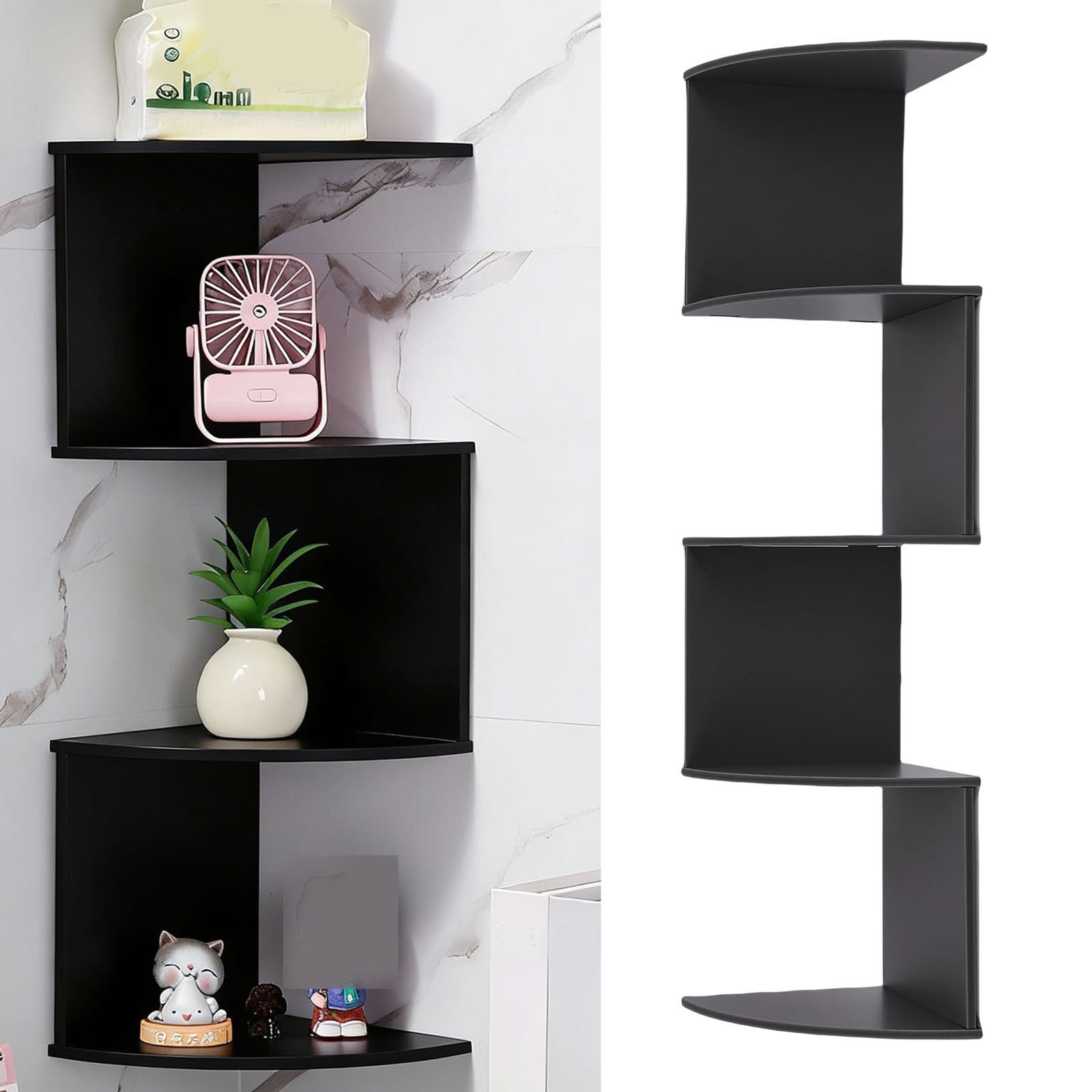 Étagère murale de rangement, étagère d'angle multi-niveaux, gain de place, pour
