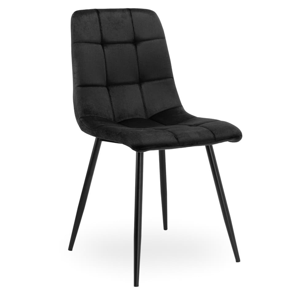 Fauteuil en velours DENVER, noir