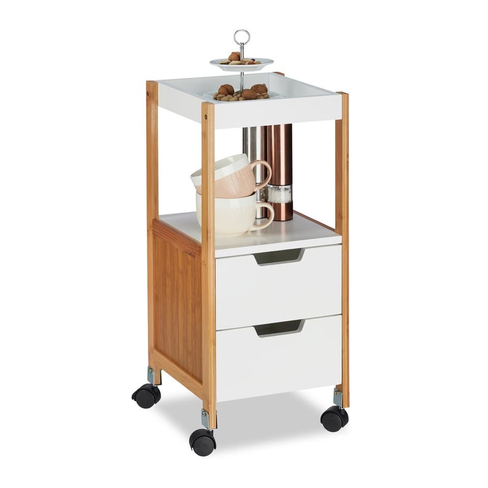 Chariot sur roulettes avec tiroirs Meuble d’appoint 6,5 kg Chariot de service
