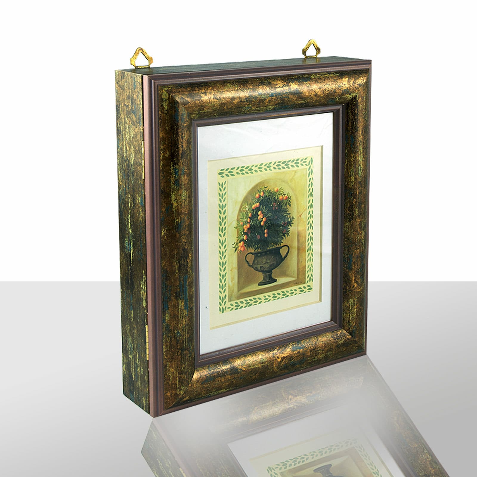 Boîte À Clés Marron Exclusif, Plante Kumquat, HxBxT 27x22x6 Cm