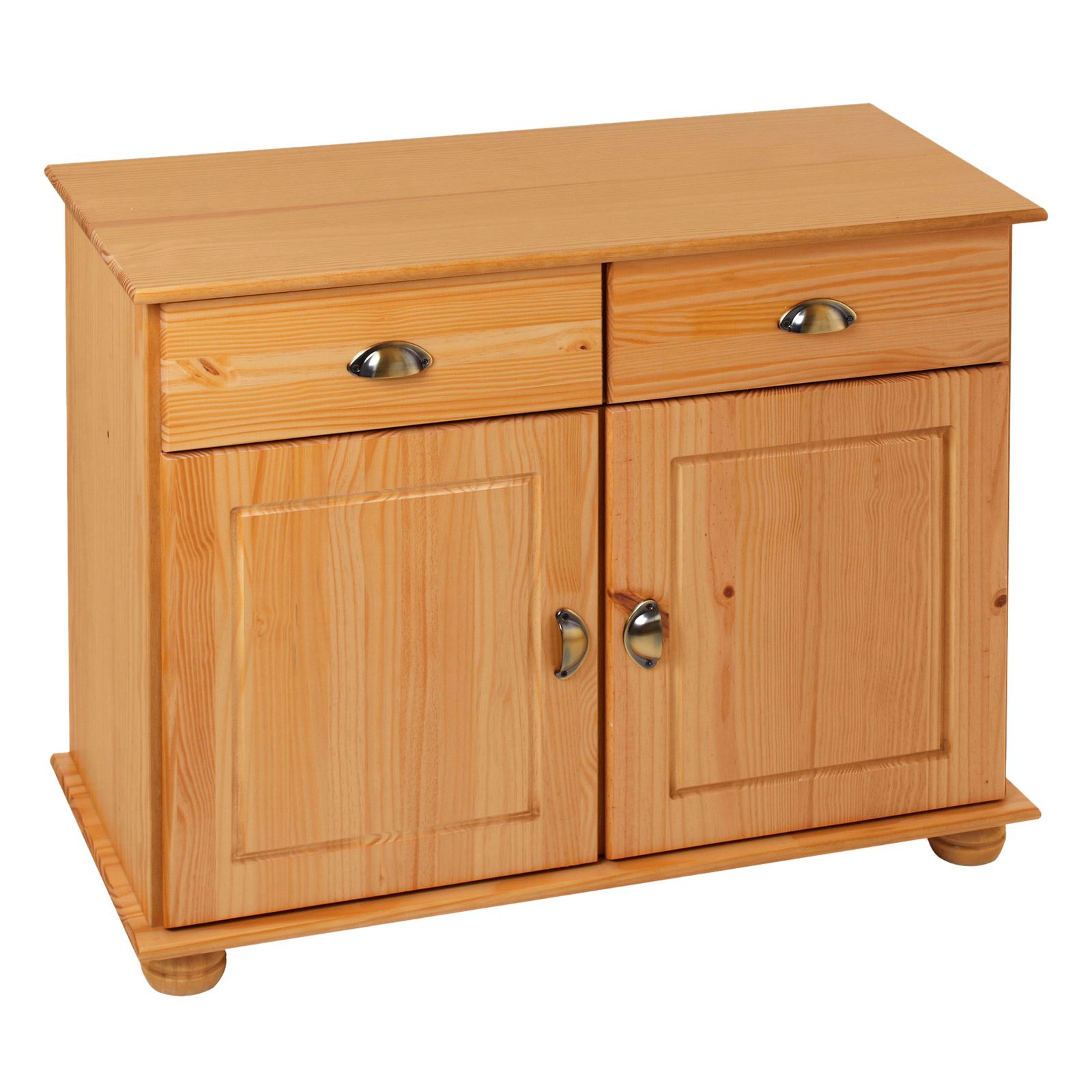 Buffet commode vaisselier avec rangement 2 tiroirs et 2 portes en pin massif