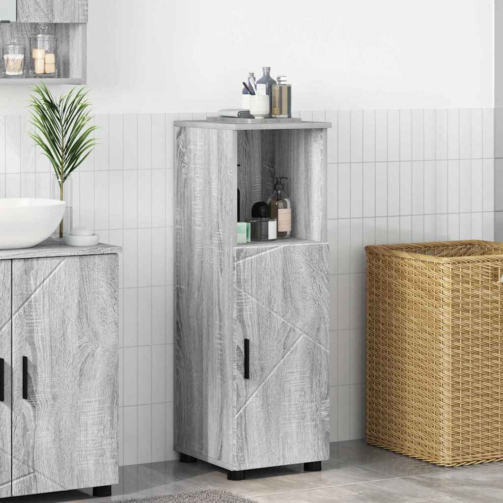 Cabinet de salle de bain avec porte Bois d'ingénierie & métal Rangement vidaXL v