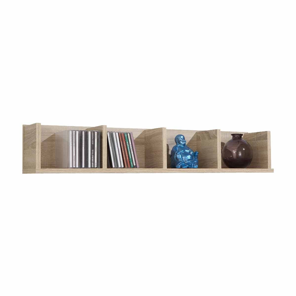 Étagère Murale 4 Compartiments "Nel" 92cm Chêne